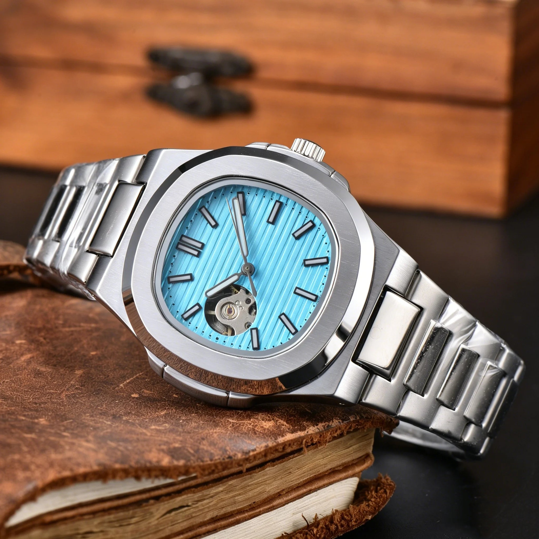 Montre Mécanique Homme Squelette Cadran Ouvert Acier 904L Bracelet Acier – CLEVI Paris