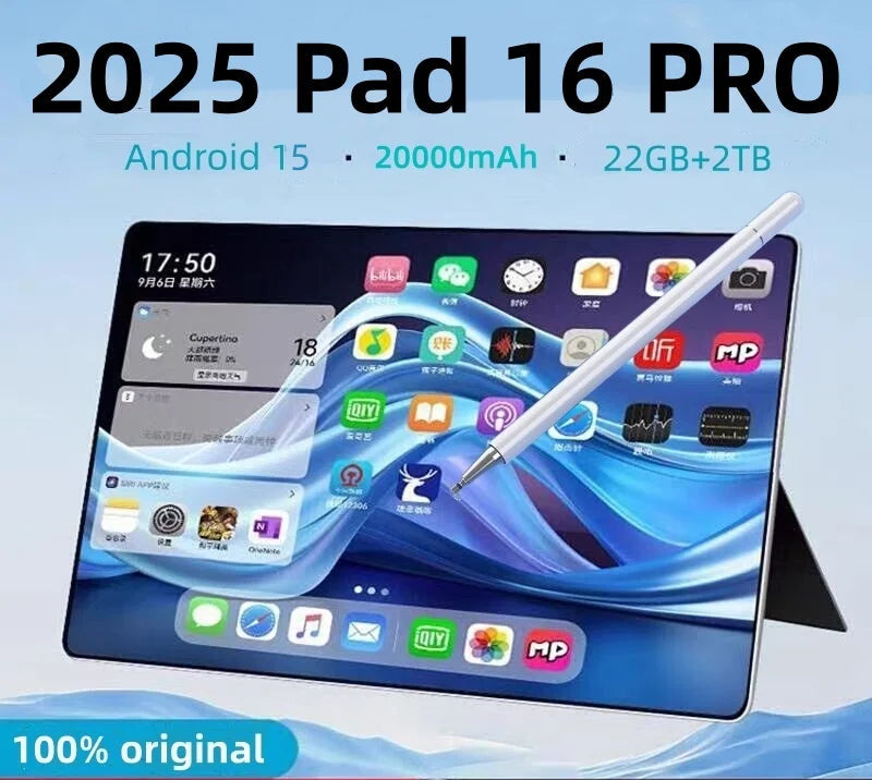 Tablette Pad 16 Pro 11" – Android 15, 5G, Dual SIM, jusqu’à 22Go/2To