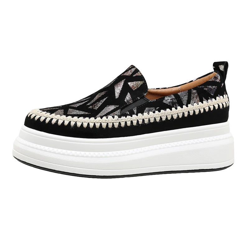 Mocassins Plateforme Femme Cuir Véritable – CLEVI Paris
