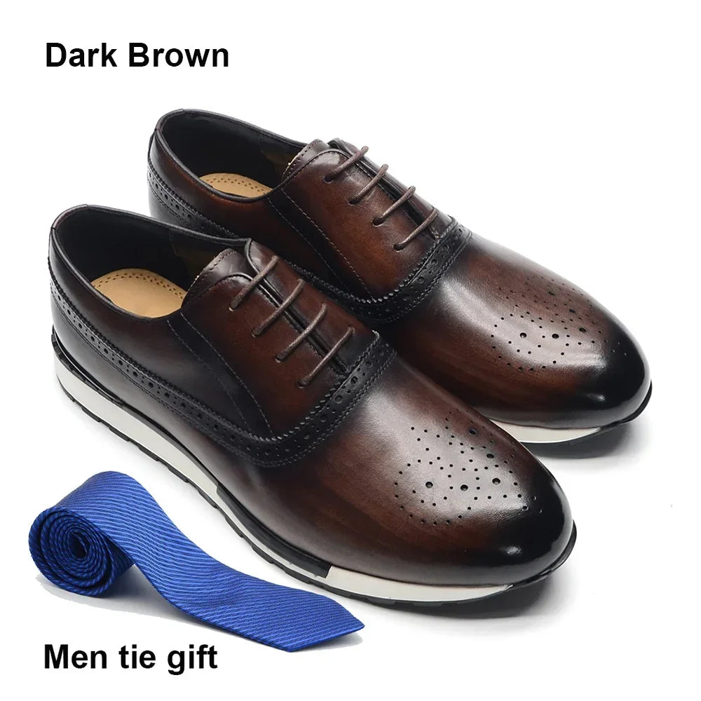 Oxford Brogue Homme Cuir Véritable Fait Main Lacets 10 Coloris Business Casual – CLEVI Paris