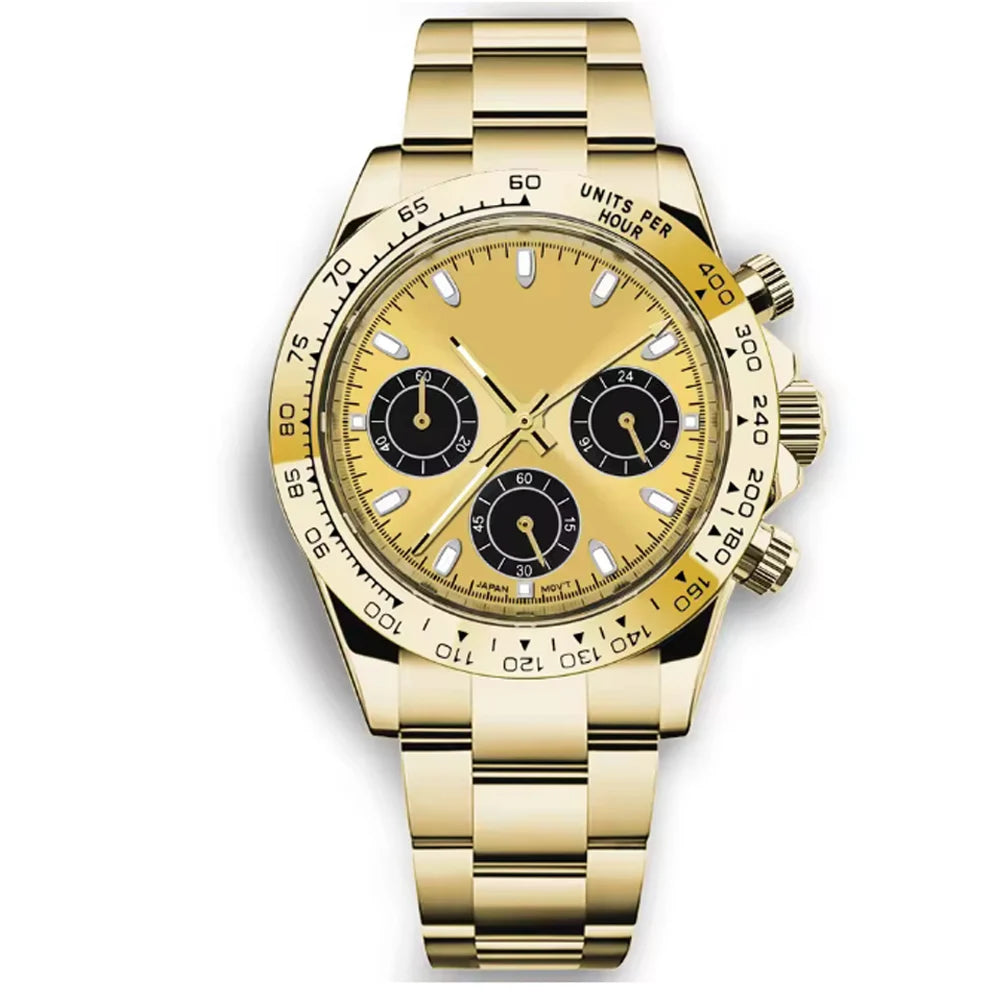 Corgeut Montre Quartz VK63 Homme Chronographe Complet 40mm Acier Sport 24h – CLEVI Paris