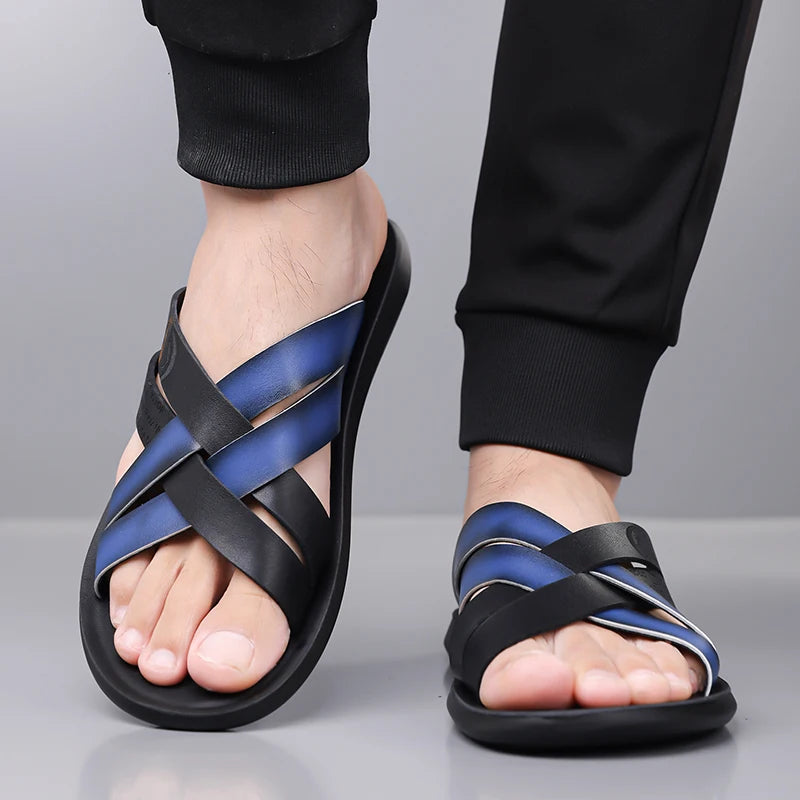 Claquettes Homme Semelle Souple Antidérapantes Street Style – Pointures 38-48 – CLEVI Paris