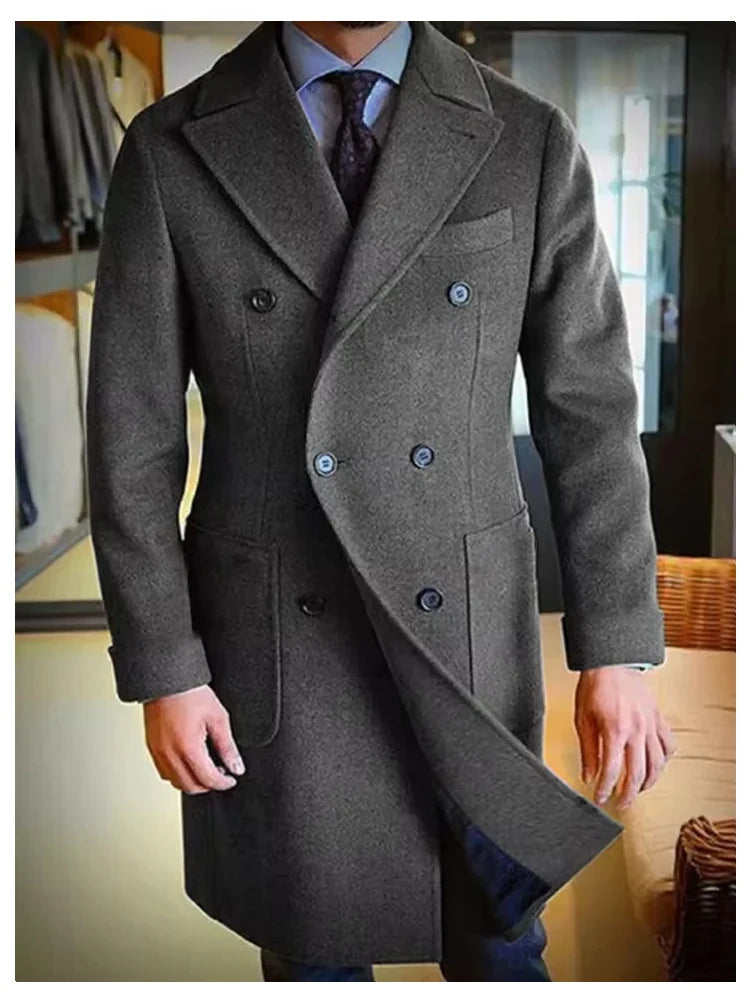 Manteau homme long double boutonnage – CLEVI Paris