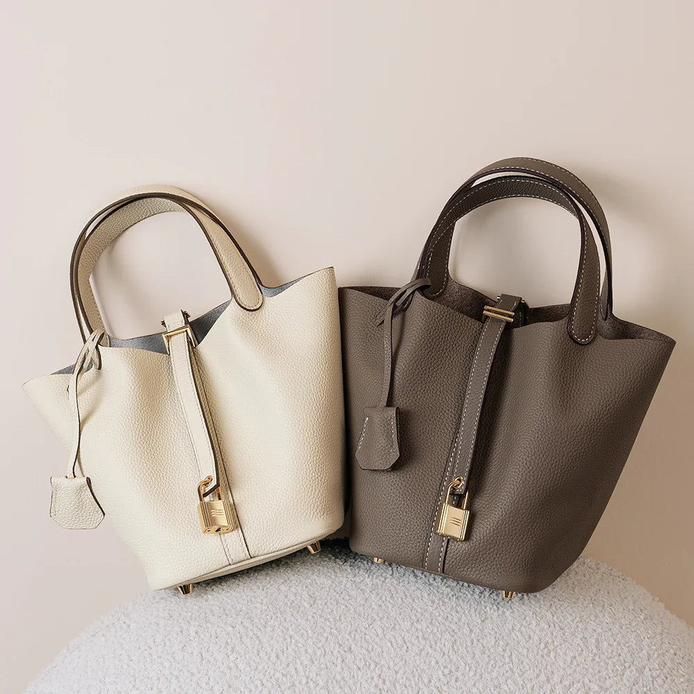 Sac Seau Femme Cuir Véritable TOGO Cylindrique Commuter Premium – CLEVI Paris