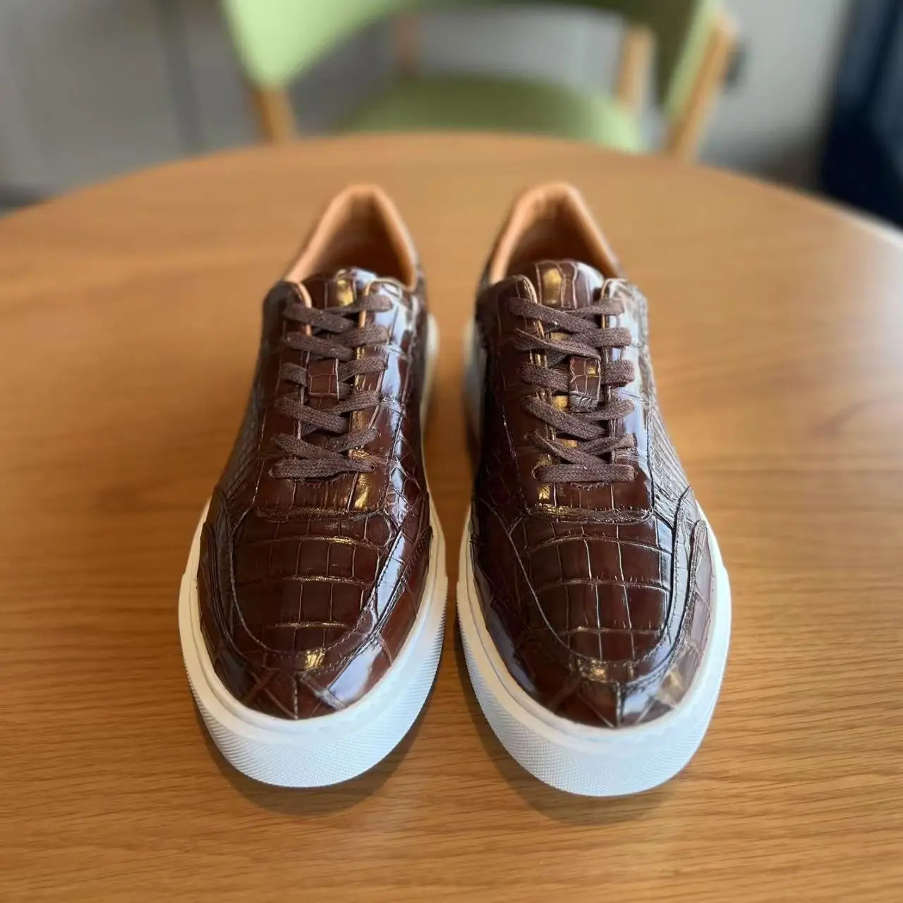 Sneakers Homme Cuir de Crocodile Véritable Casual Imperméables – CLEVI Paris