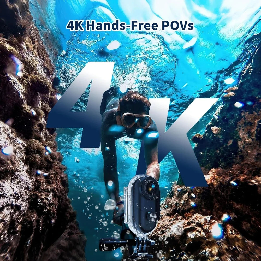Mini Caméra DIXSG H88 4K – Ultra-Compacte 36g, Fixation Magnétique, Étanche 40m, WiFi, Grand Angle 170°, Casque & Vélo – CLEVI Paris