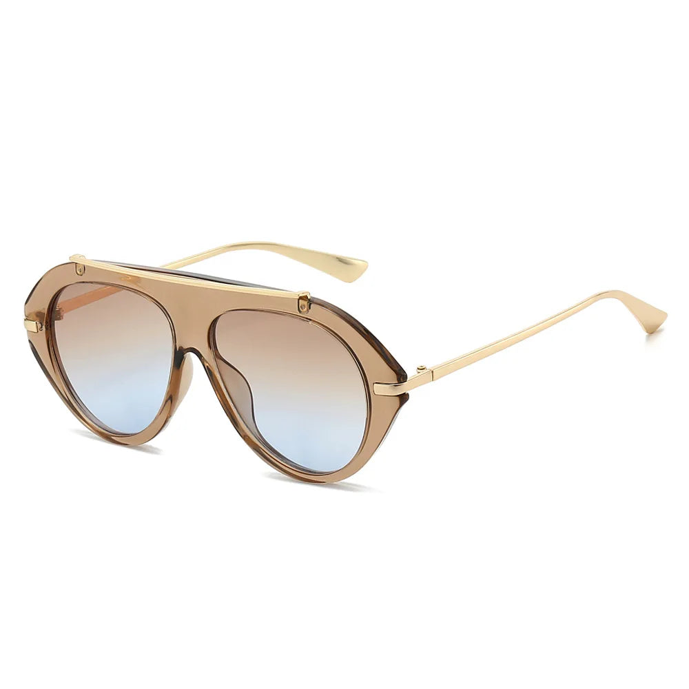 Lunettes de Soleil Oversize Pilot Rétro 70s Monture Métal Dorée UV400 Unisexe – CLEVI Paris