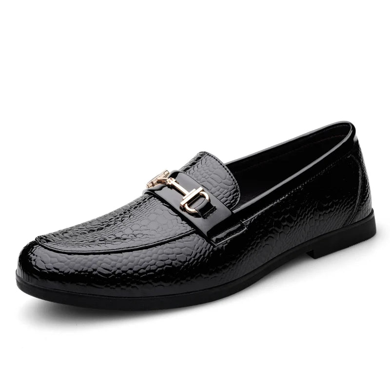 Mocassin Homme Cuir Verni Slip-On – Design Minimaliste, Business & Mariage, EU 39-47 – CLEVI Paris