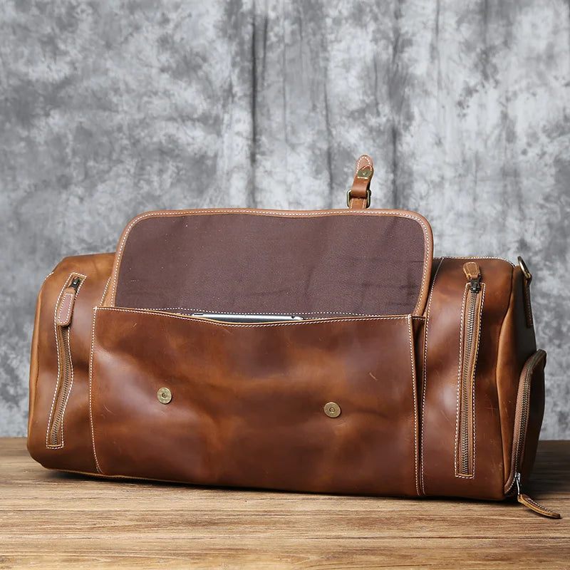 Sac de Voyage en Cuir Véritable Crazy Horse – Grand Format | NZPJ
