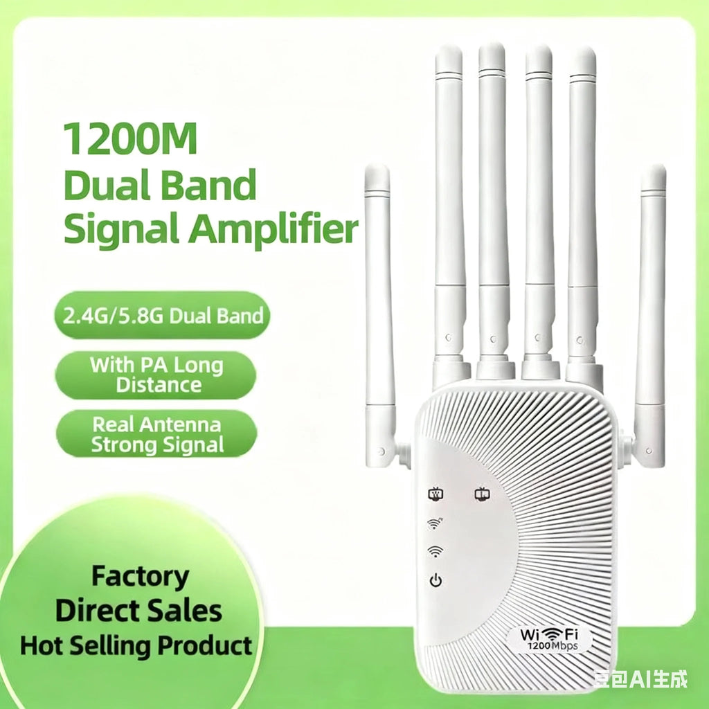 Répéteur WiFi Double Bande 1200 Mbps – Amplificateur 2,4 GHz & 5 GHz