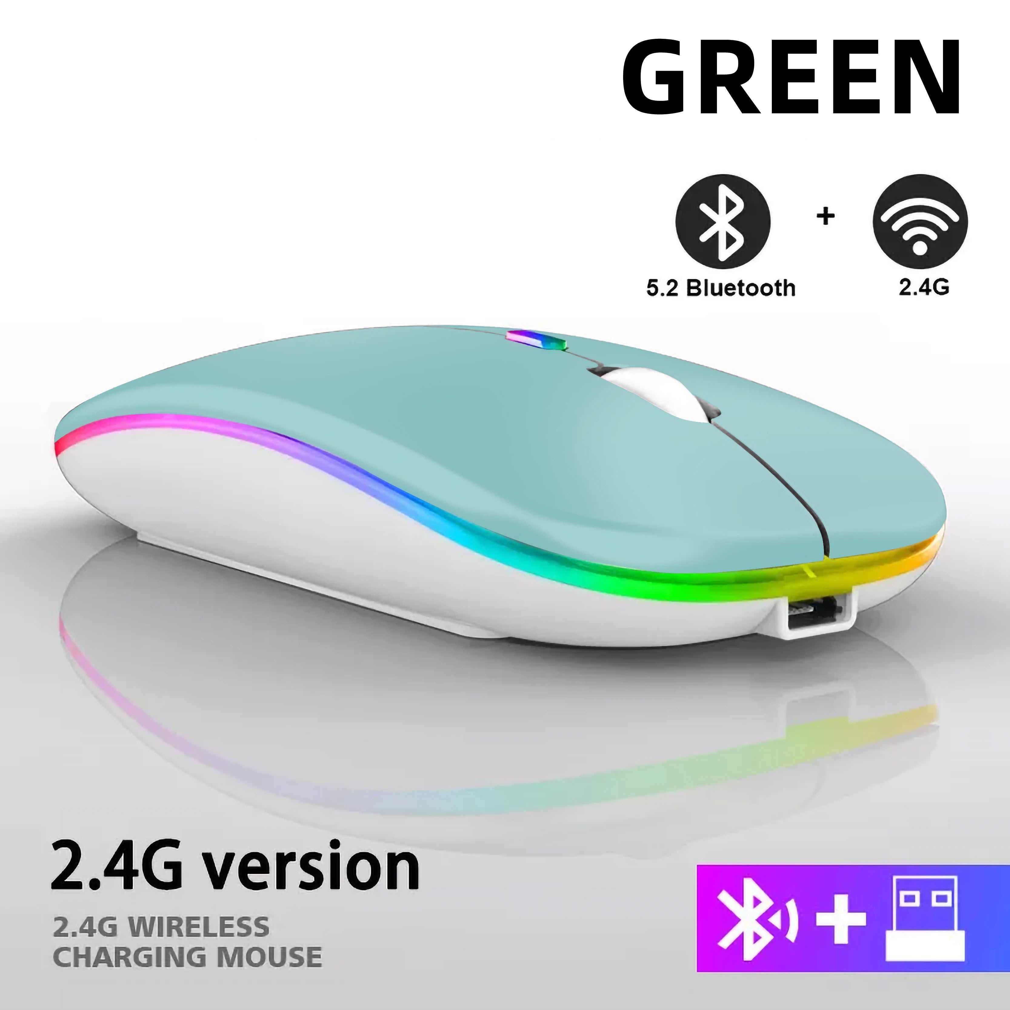 Souris Bluetooth Sans Fil HXSJ — Double Mode 2.4GHz, RGB, 1600 DPI, Rechargeable, PC & Mac | CLEVI Paris
