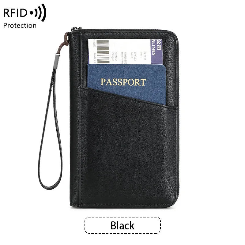 Porte-Passeport Anti-RFID PU Imperméable | Portefeuille Voyage Multifonction, 8 Coloris – CLEVI Paris