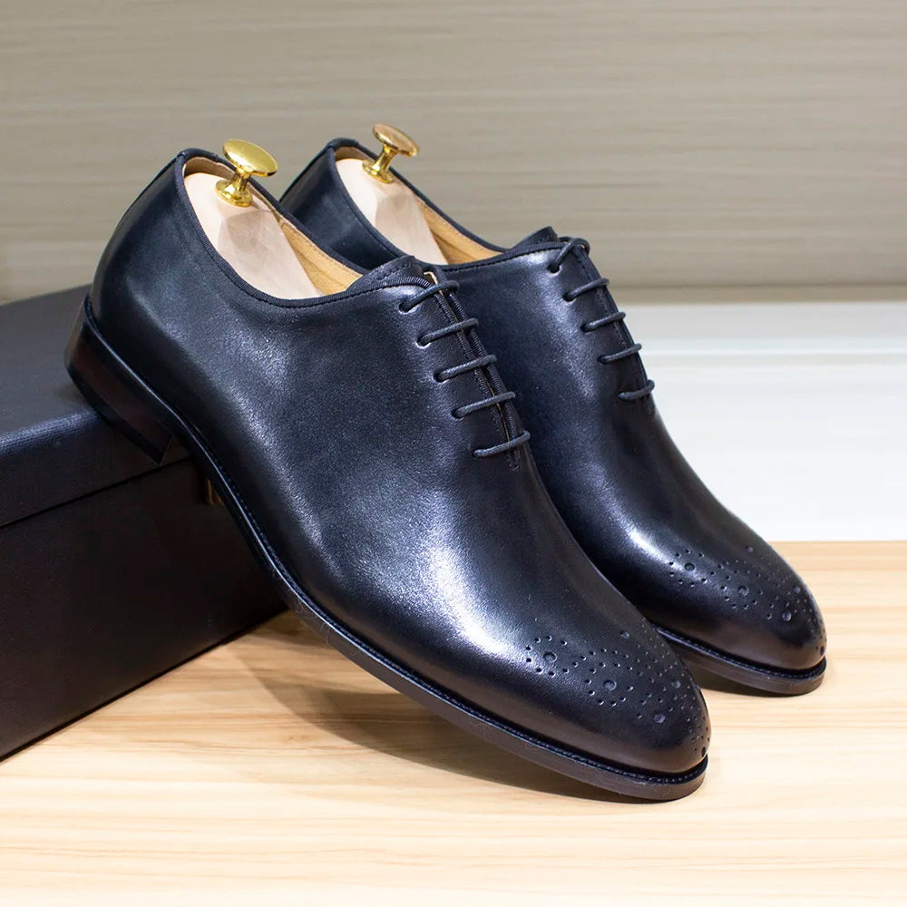 Oxford Whole-Cut Homme Style Italien Artisanal Cuir de Veau | Business Mariage US 6-13