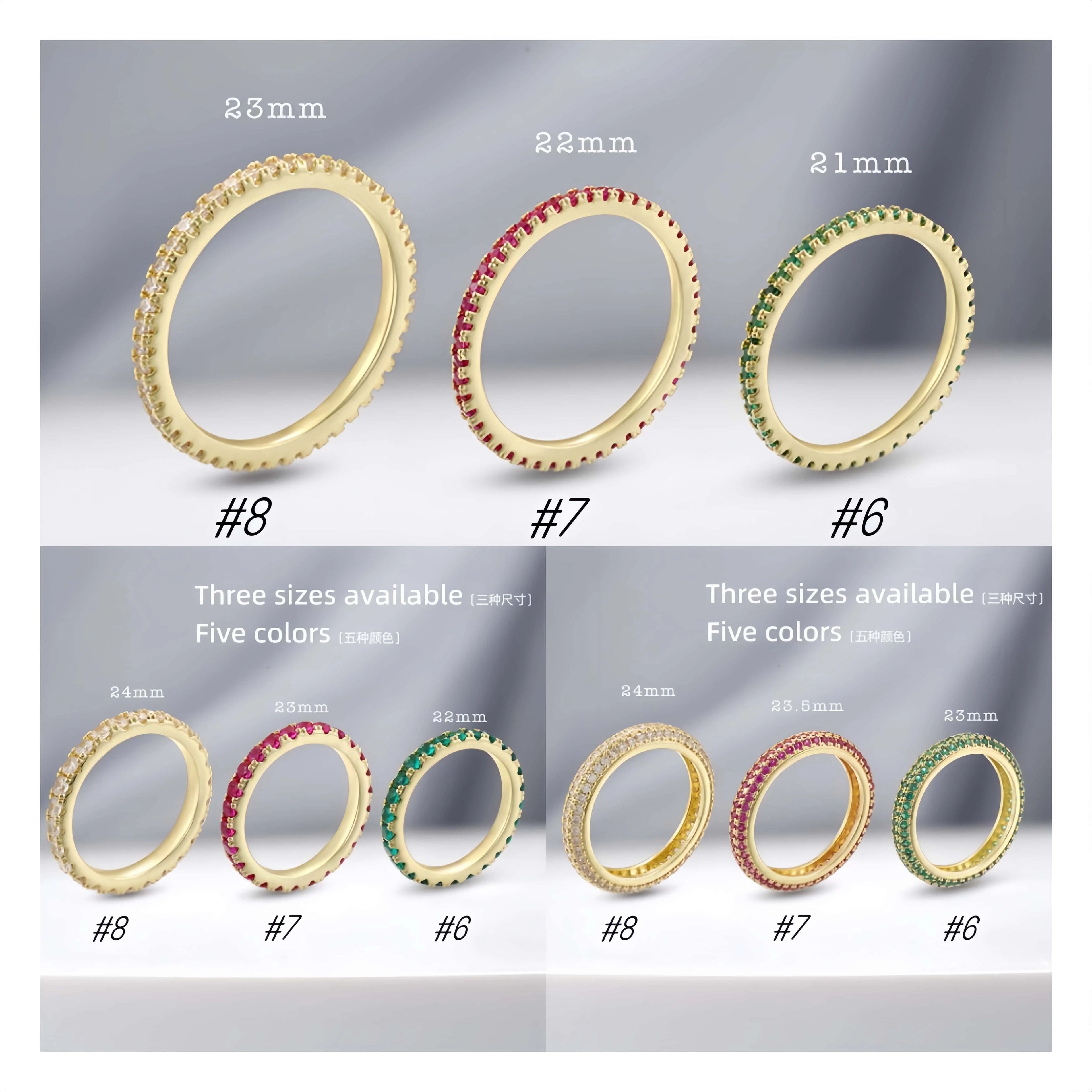 Bague Couple ZHUKOU Style Coréen Pierre CZ Plaqué Or 18K Unisexe Tailles 6-7-8 – CLEVI Paris