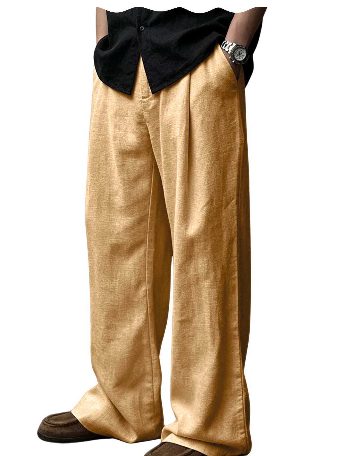 Pantalon homme plissé taille haute jambes larges – CLEVI Paris