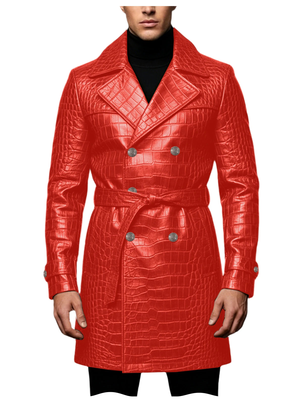 Manteau homme effet croco double boutonnage – CLEVI Paris