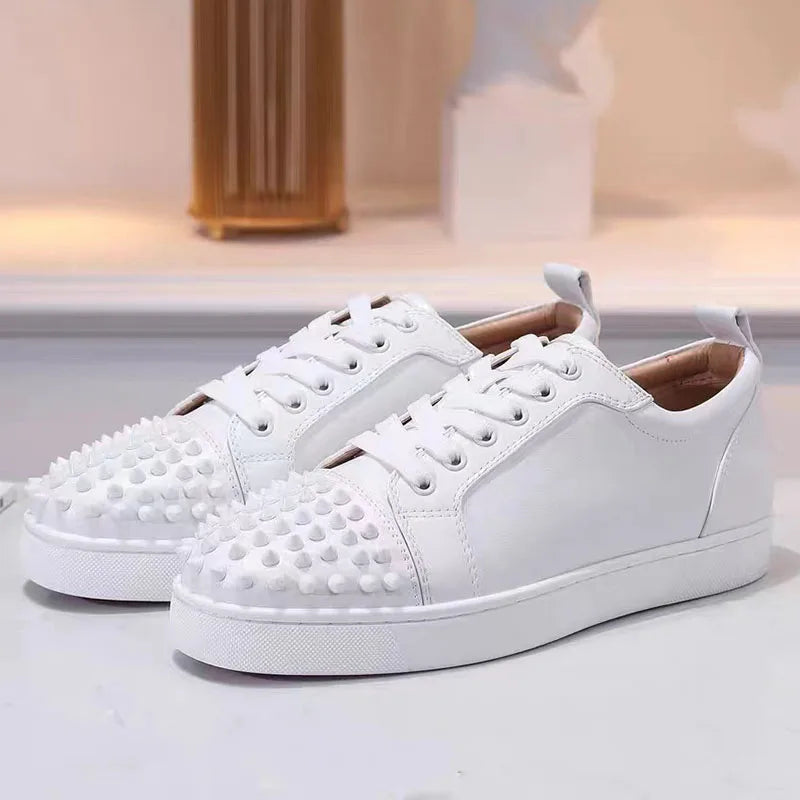 Sneakers Rivets Cuir Suède Plateforme – CLEVI Paris