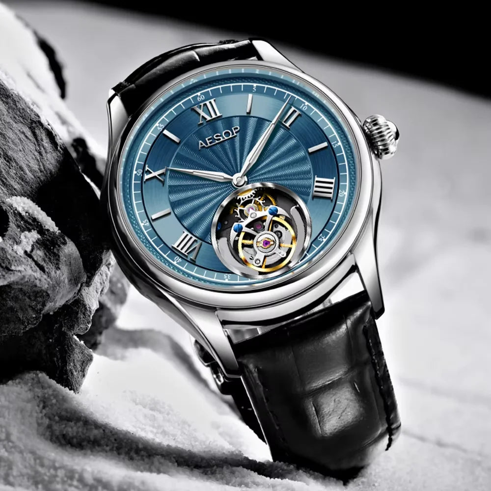 Montre Homme AESOP Tourbillon Édition Limitée – Mécanique Manuelle, Verre Saphir, Squelette
