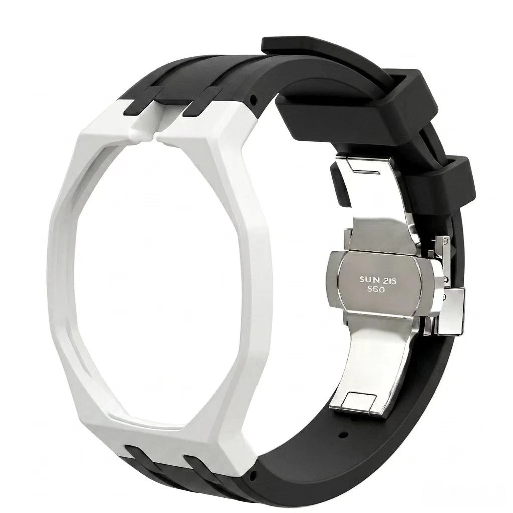 Kit Bracelet FKM + Boîtier Céramique Compatible Swatch x AP Royal Oak Boucle Déployante – CLEVI Paris