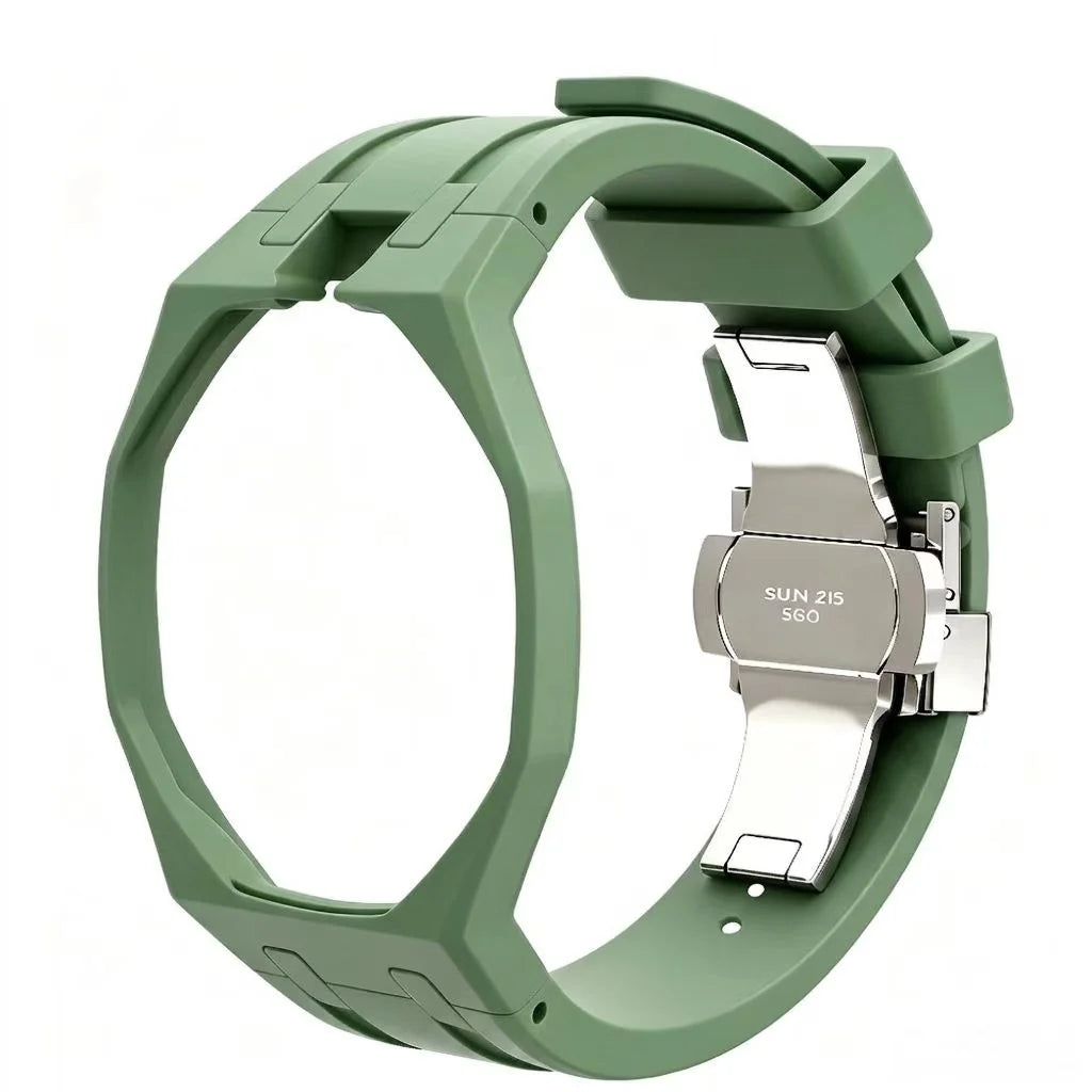 Kit Bracelet FKM + Boîtier Céramique Compatible Swatch x AP Royal Oak Boucle Déployante – CLEVI Paris