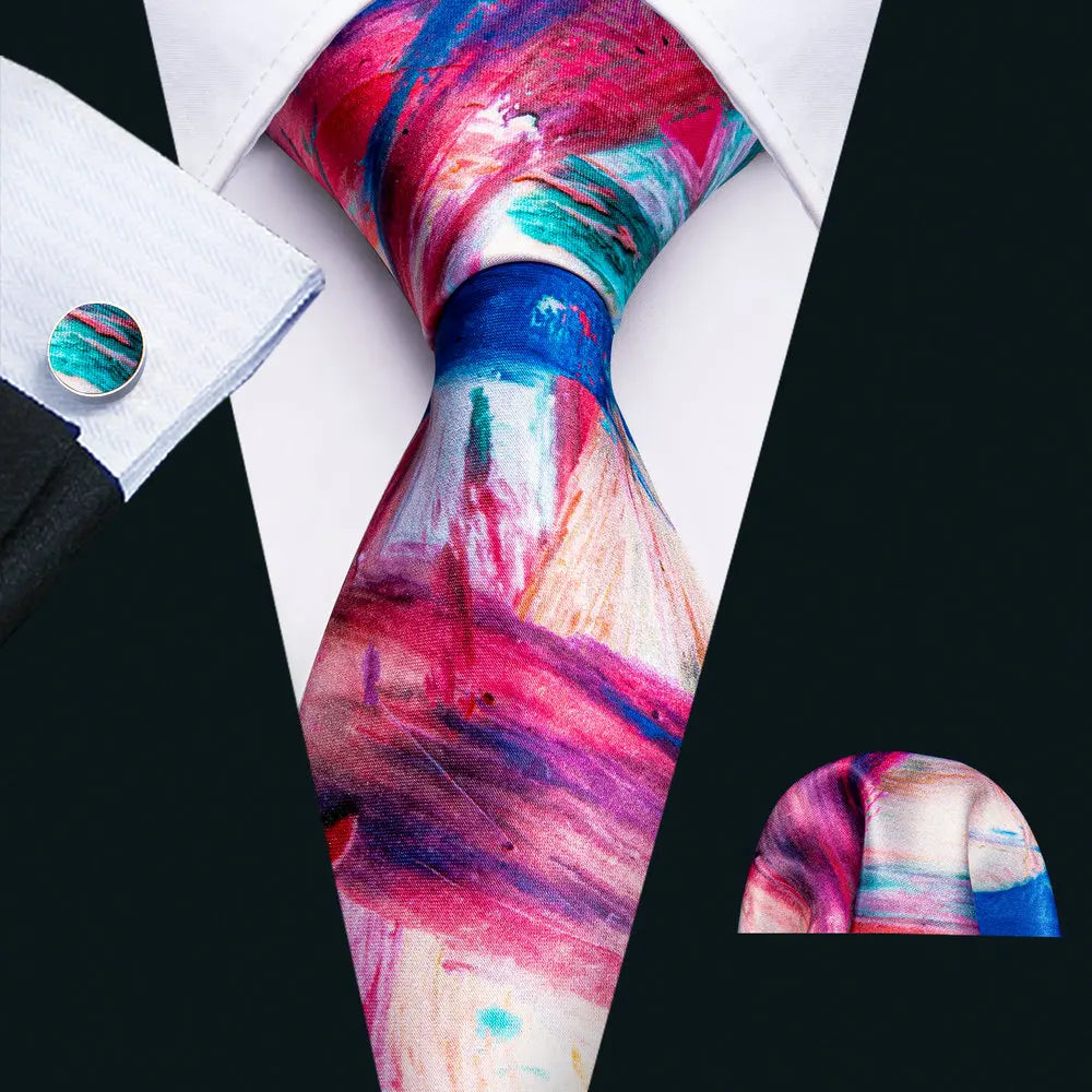 Ensemble cravate homme imprimée avec accessoires – CLEVI Paris