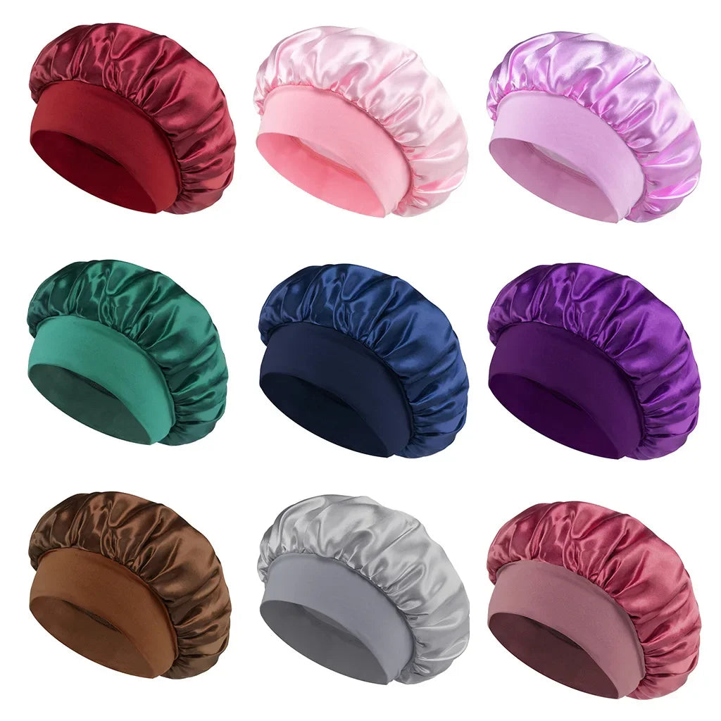 Bonnet de nuit femme en satin de polyester – CLEVI Paris
