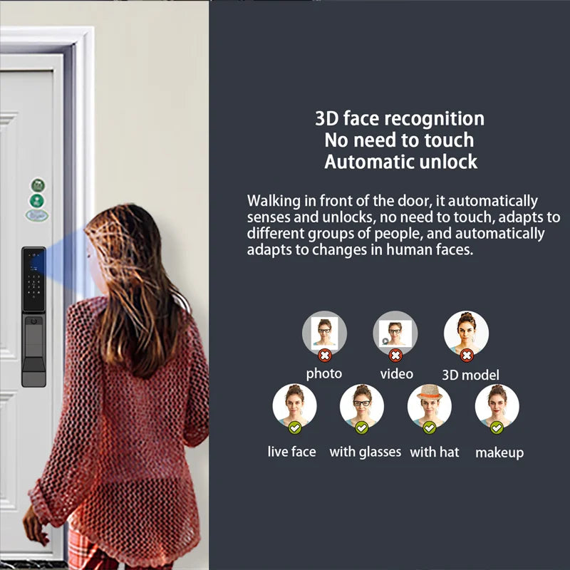 Serrure Connectée X6DL Extérieure IP66 Reconnaissance Faciale Caméra WiFi Tuya – CLEVI Paris