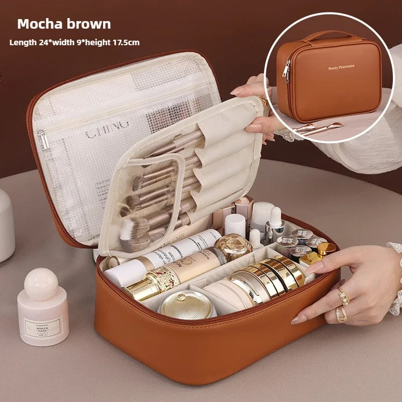 Trousse de Maquillage Femme Cuir PU Grande Capacité — Voyage & Quotidien, 4 Coloris | CLEVI Paris