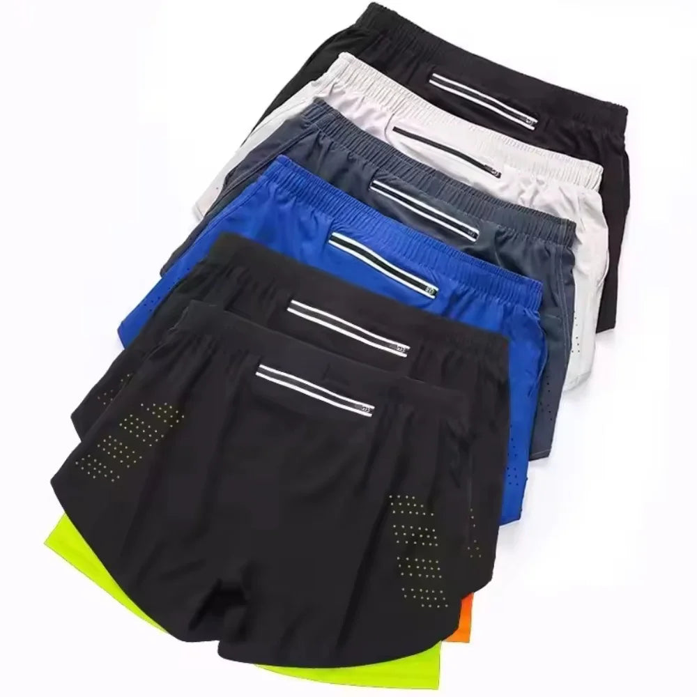 Short Homme 2-en-1 Double Couche Séchage Rapide Sport Running – CLEVI Paris