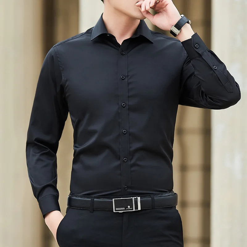 Chemise Homme Grande Taille Coton/Polyester | Slim Fit Business Casual Manches Longues – CLEVI Paris