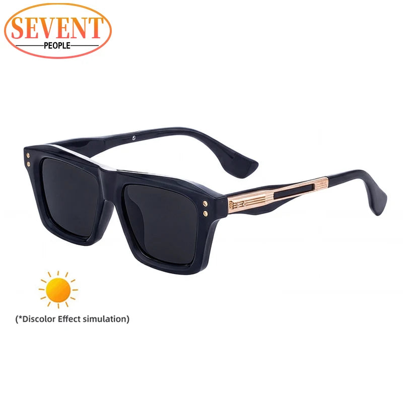 Lunettes de Soleil Steampunk Carrées Homme | UV400 Verres Dégradés & Polarisés | Conduite Vintage – CLEVI Paris