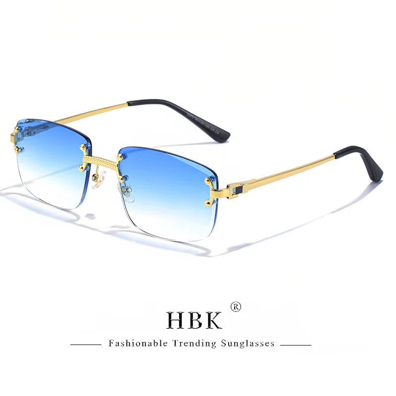 Lunettes de Soleil Carrées Sans Monture Femme HBK – Verres Dégradés UV400 – CLEVI Paris