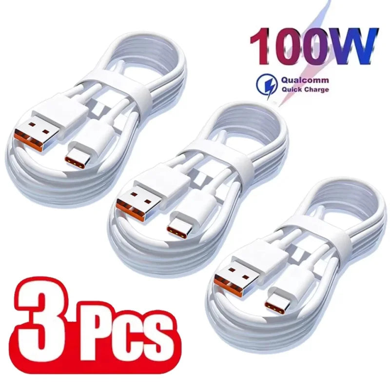 Lot 3 Câbles USB-C 100W 6A Charge Rapide 1m – CLEVI Paris