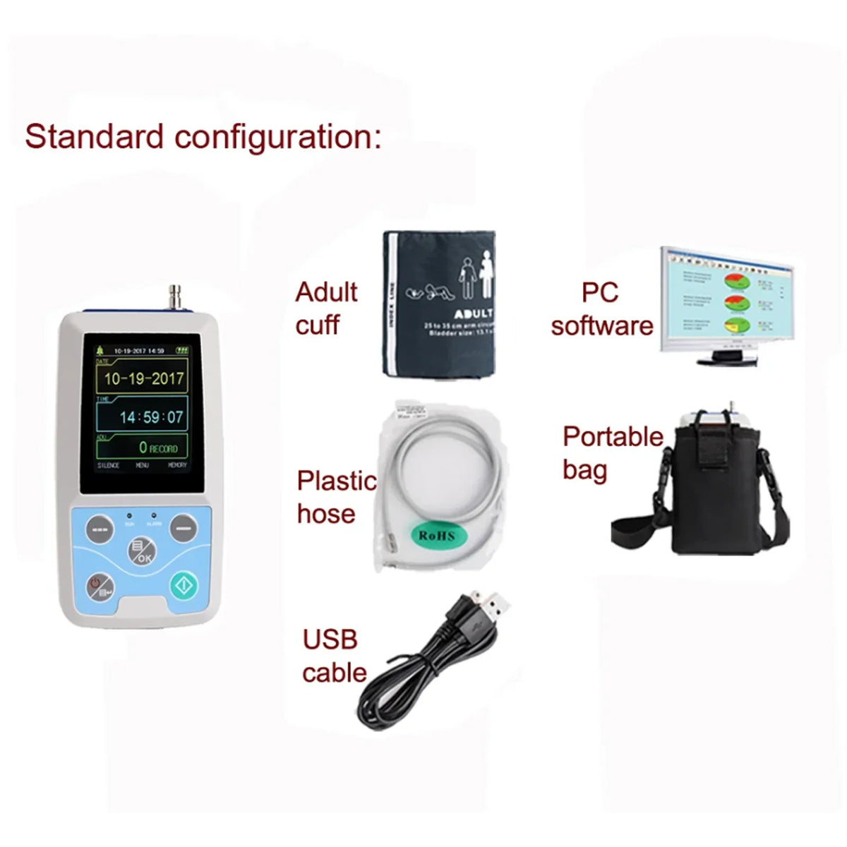 Tensiomètre Ambulatoire 24h Contec ABPM50 Bluetooth SpO2 NIBP 1 ou 3 Brassards – CLEVI Paris