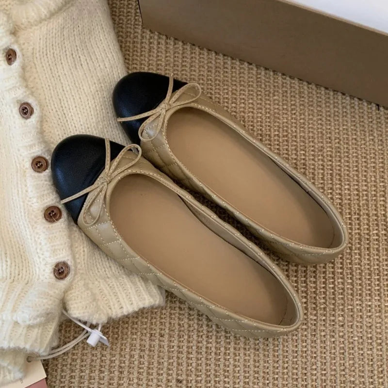 Ballerines femme à nœud et bout rond – CLEVI Paris