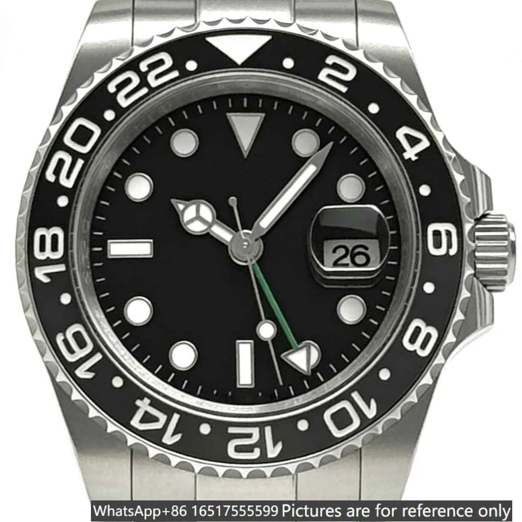 Montre Automatique Homme Style GMT 40MM Acier 904L Cadran Lumineux – CLEVI Paris