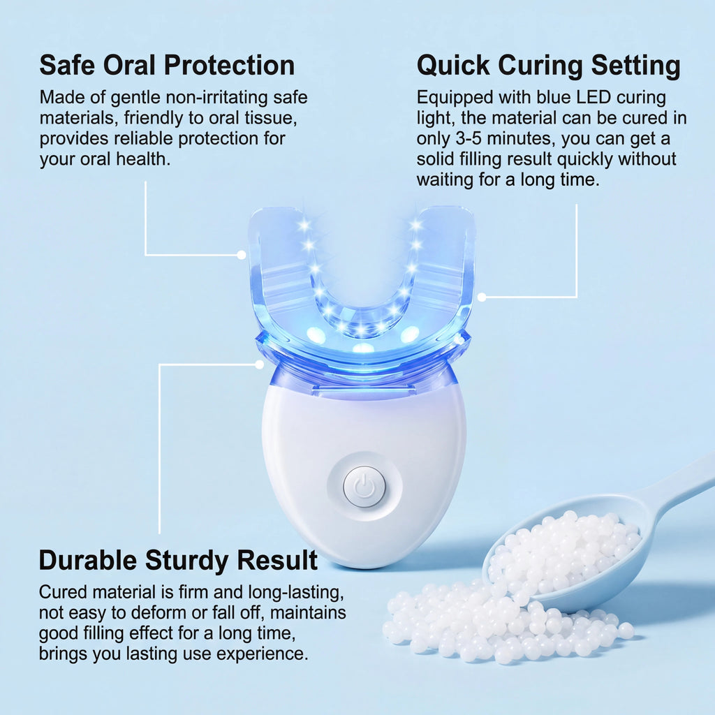 Kit Blanchiment Dentaire LED Oralhoe | Lumière LED Bleue & Gel Modelable | Réparation & Anti-Taches – CLEVI Paris