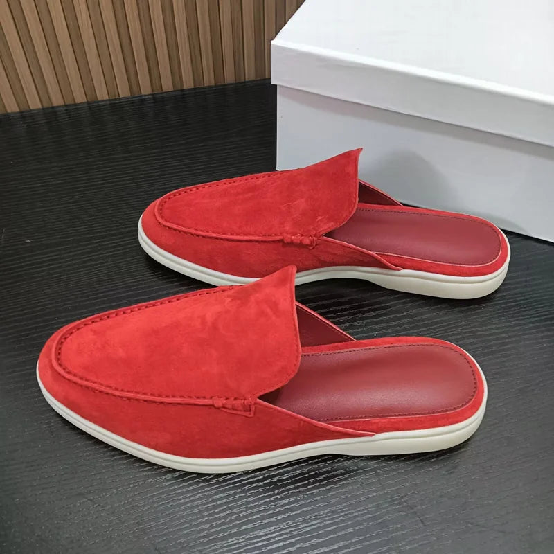 Mules Unisexe Cuir Véritable Peau de Mouton Plates Été EU 35-47 Multicolore – CLEVI Paris