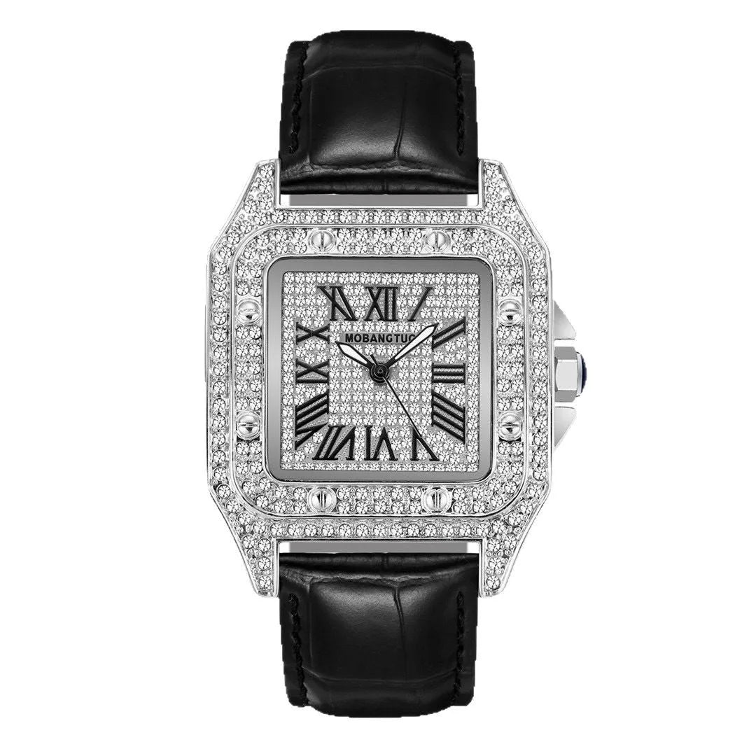 Montre Homme Carrée Tonneau Grand Cadran Quartz – CLEVI Paris