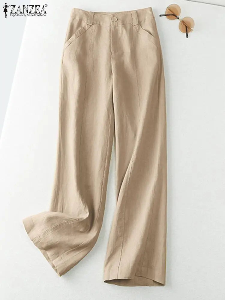 Pantalon Femme Jambe Large Coton Casual Bohème Streetwear Toutes Saisons – CLEVI Paris