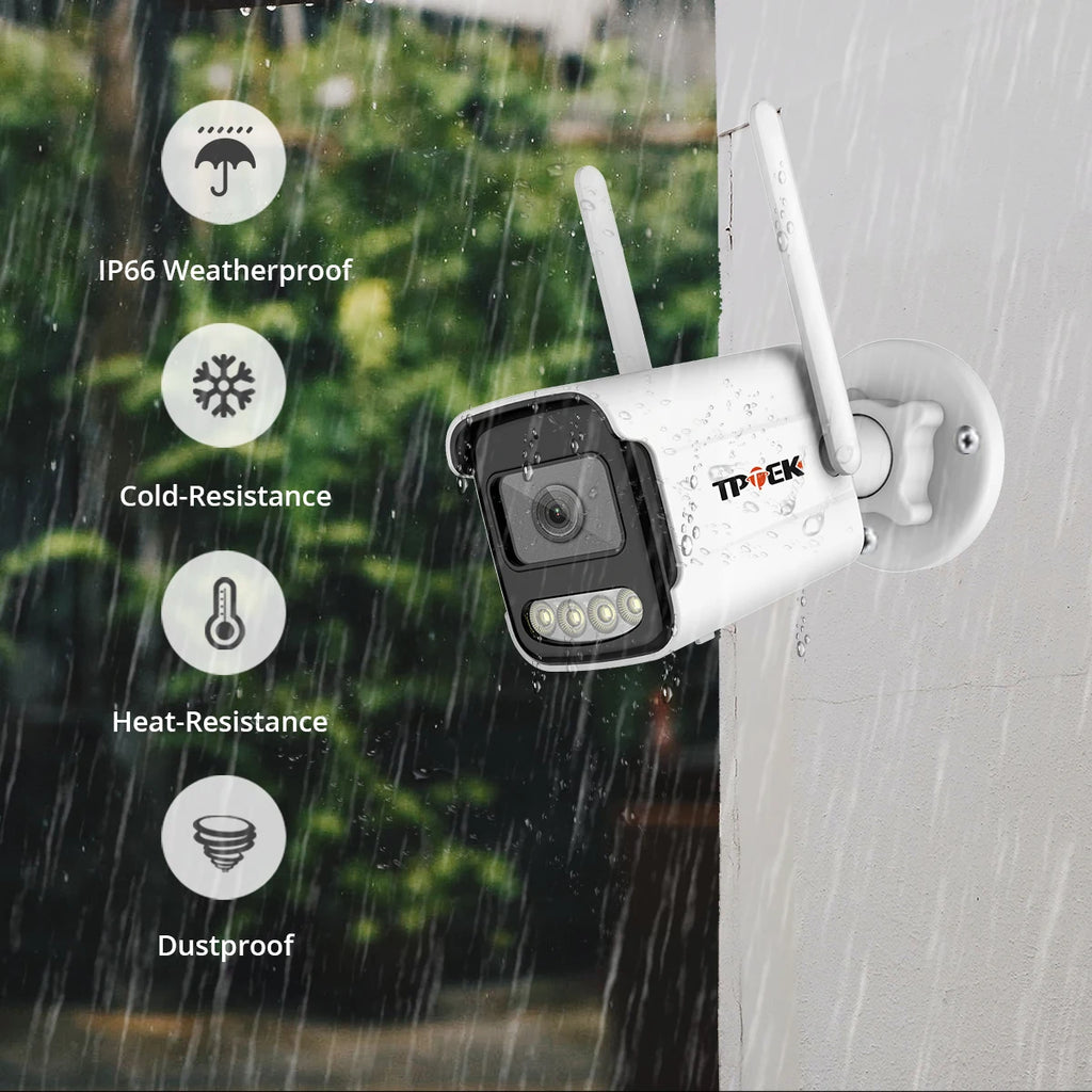 Caméra IP WiFi Extérieure 4K/8MP – Vision Nocturne Couleur, Audio Bidirectionnel, Sirène, IP66, App CamHi – CLEVI Paris