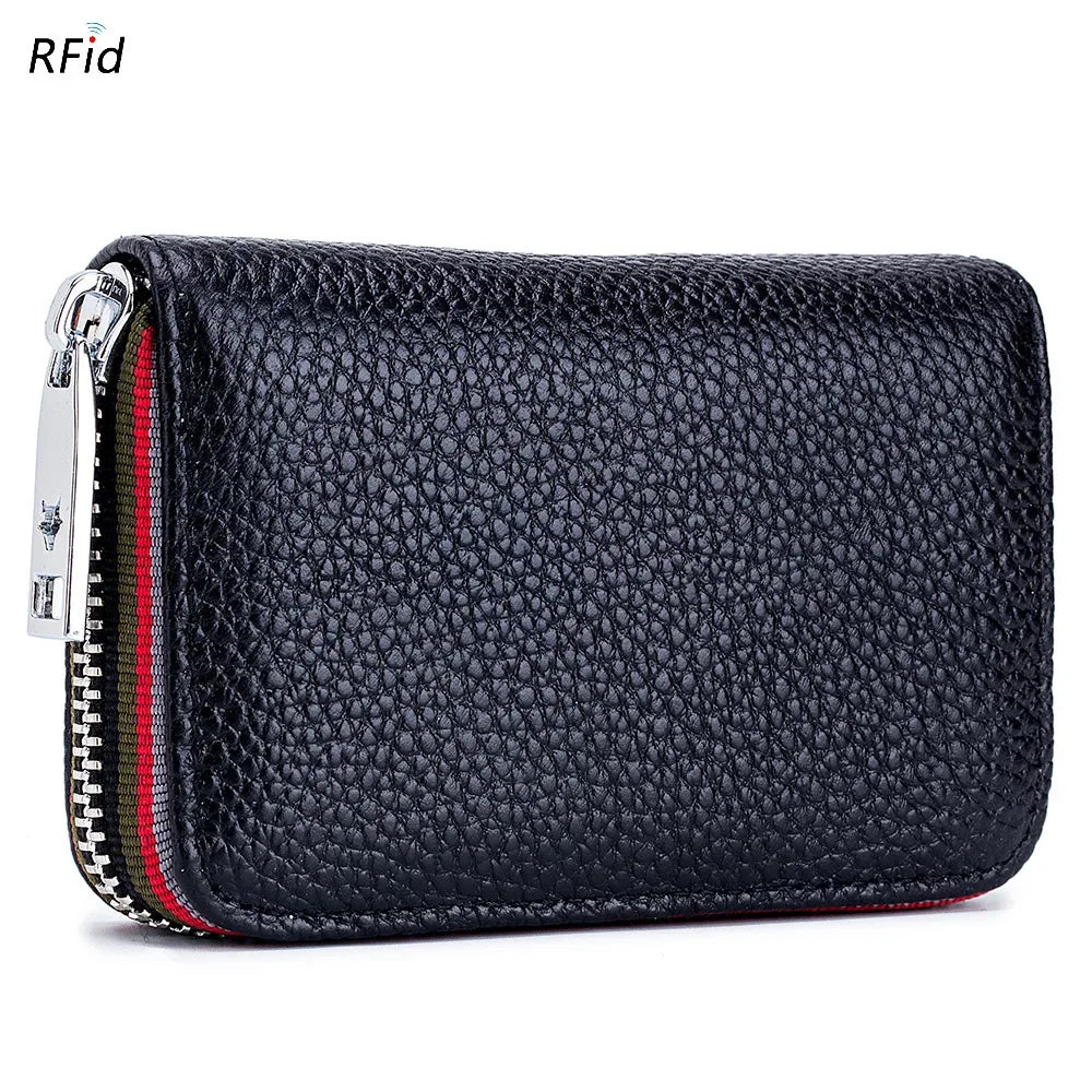 Porte-cartes Zippé en Cuir Véritable — CLEVI Paris