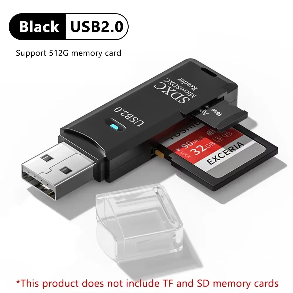 Lecteur de Cartes SD/TF USB Compact – USB 2.0 & 3.0, Plug & Play, PC & Laptop