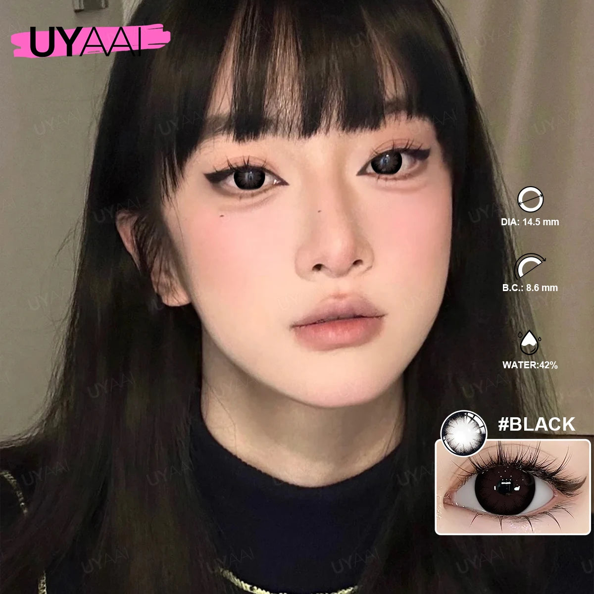 Lentilles de Contact Colorées UYAAI sans Correction – 14 Teintes, Port Annuel