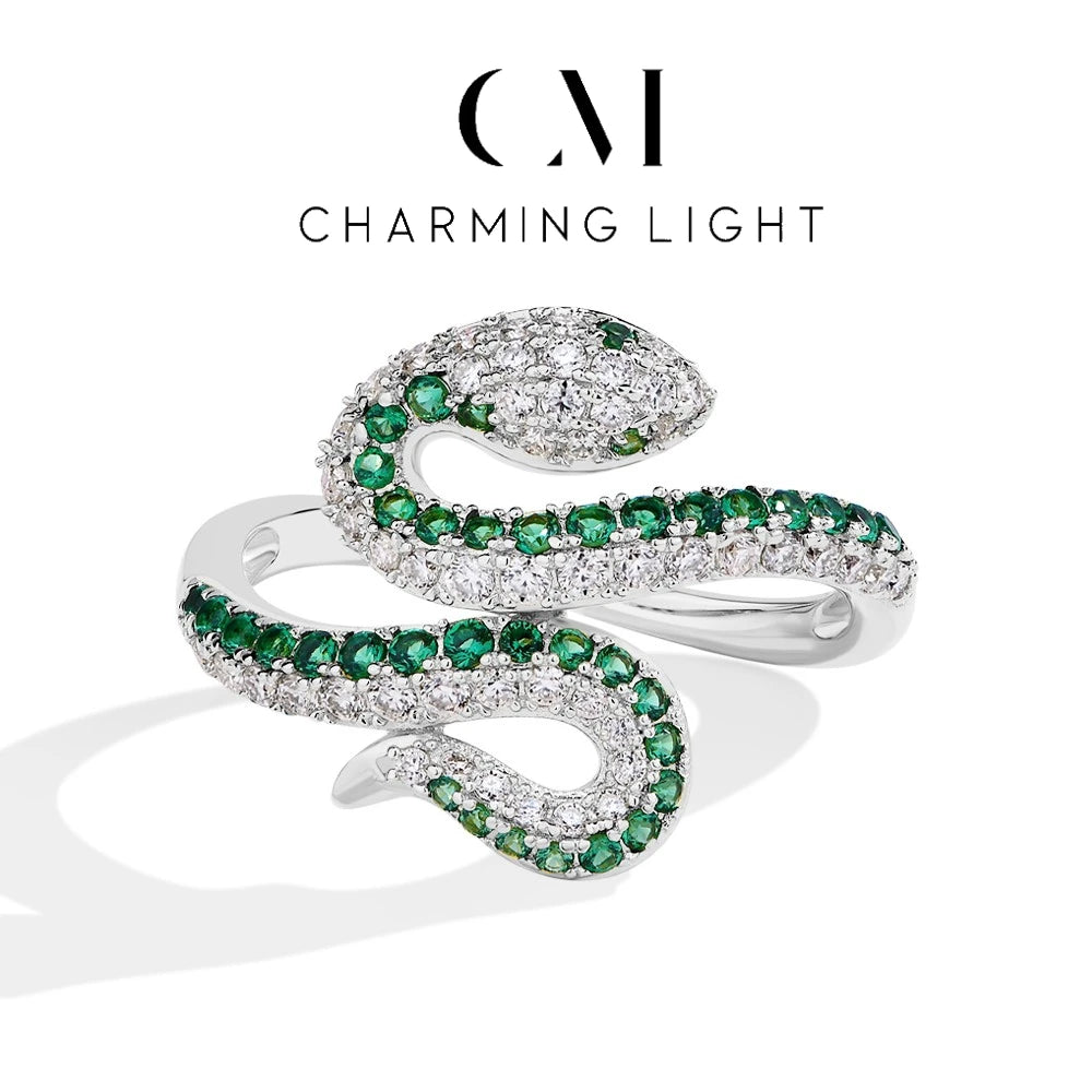 Bague Serpent Moissanite Argent 925 Or Blanc Jaune – CLEVI Paris