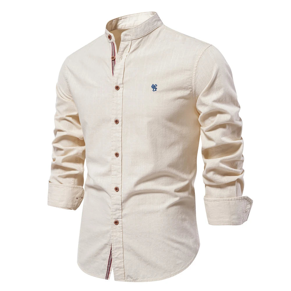 Chemise Homme 100% Coton – Manches Longues, Coupe Droite, Style Casual Premium