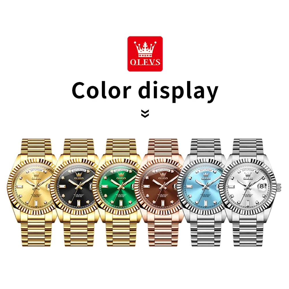 Montre OLEVS 6736 Automatique Homme Acier Calendrier Waterproof – CLEVI Paris