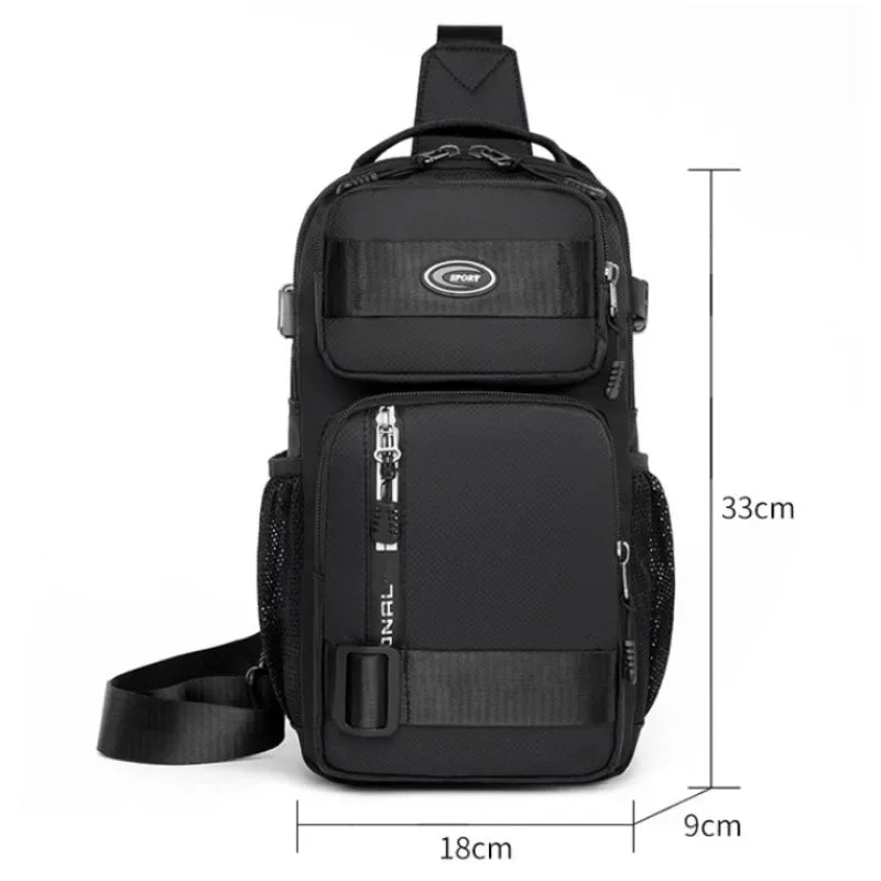 Sac Bandoulière Unisexe Nylon – Sac Poitrine Multicompartiments, Voyage & Quotidien – CLEVI Paris