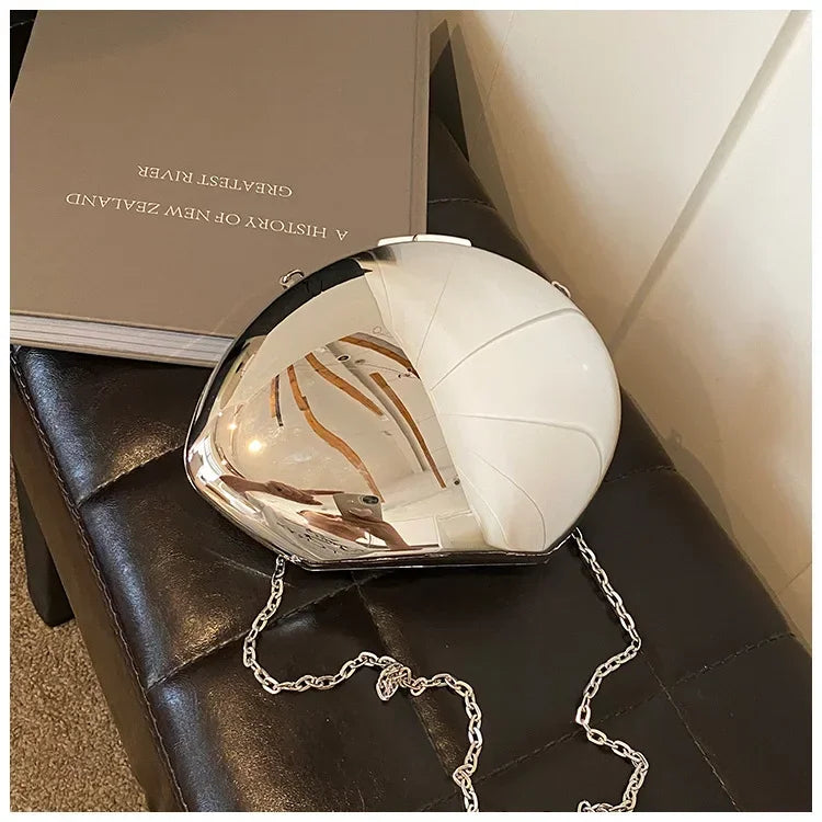Pochette Coquille Métallique Soirée Femme — CLEVI Paris