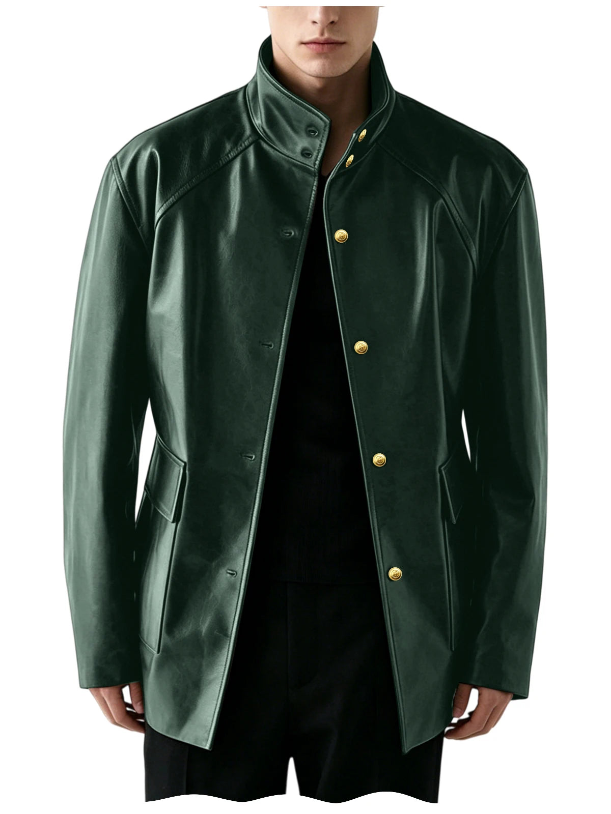 Veste Simili Cuir Homme Col Montant – CLEVI Paris